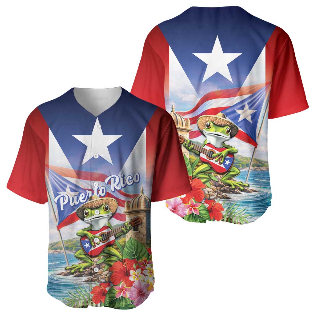 Puerto Rico Coqui Frog Baseball Jersey Happy Emancipation Day