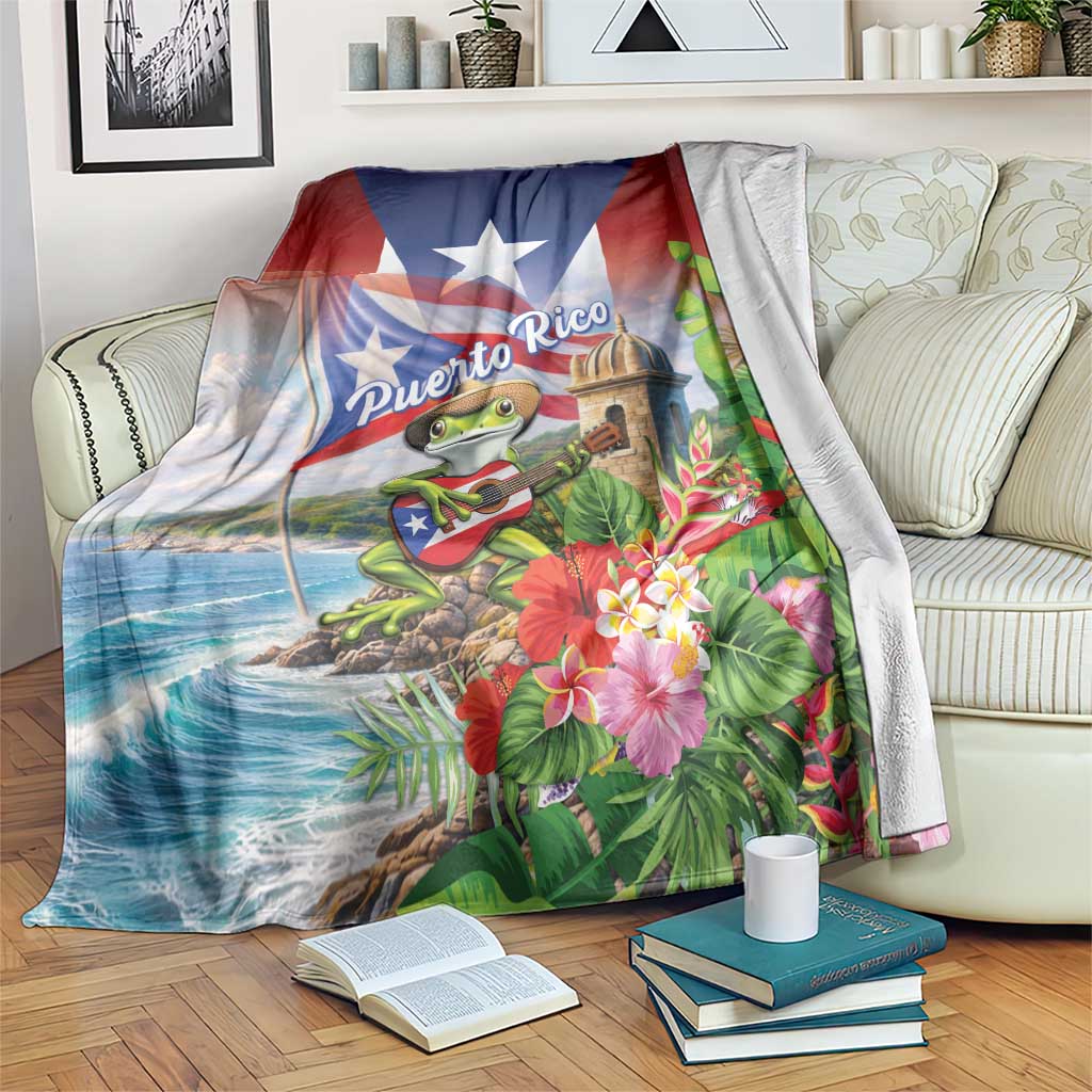Puerto Rico Coqui Frog Blanket Happy Emancipation Day