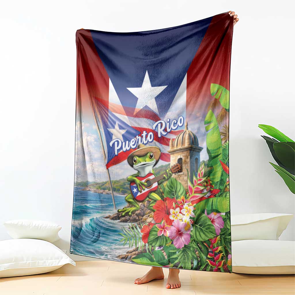Puerto Rico Coqui Frog Blanket Happy Emancipation Day