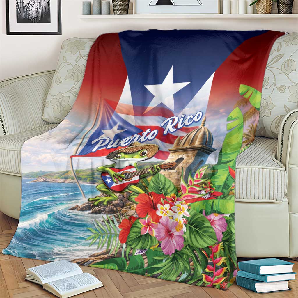 Puerto Rico Coqui Frog Blanket Happy Emancipation Day
