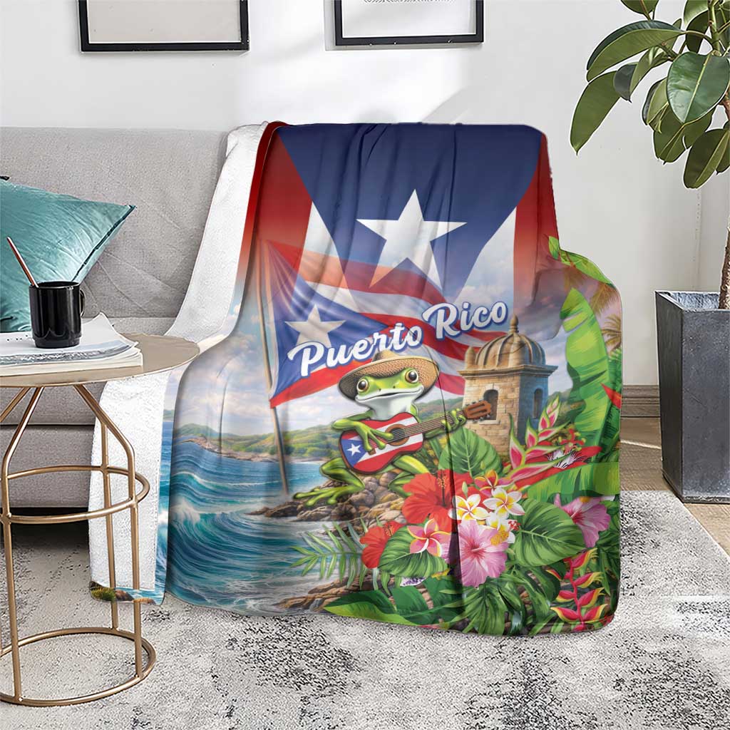 Puerto Rico Coqui Frog Blanket Happy Emancipation Day