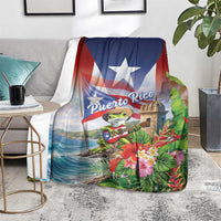 Puerto Rico Coqui Frog Blanket Happy Emancipation Day