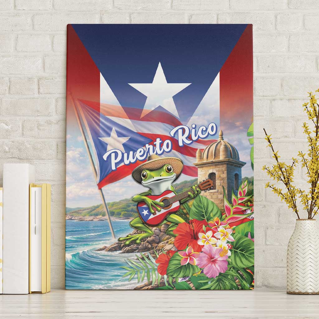 Puerto Rico Coqui Frog Canvas Wall Art Happy Emancipation Day