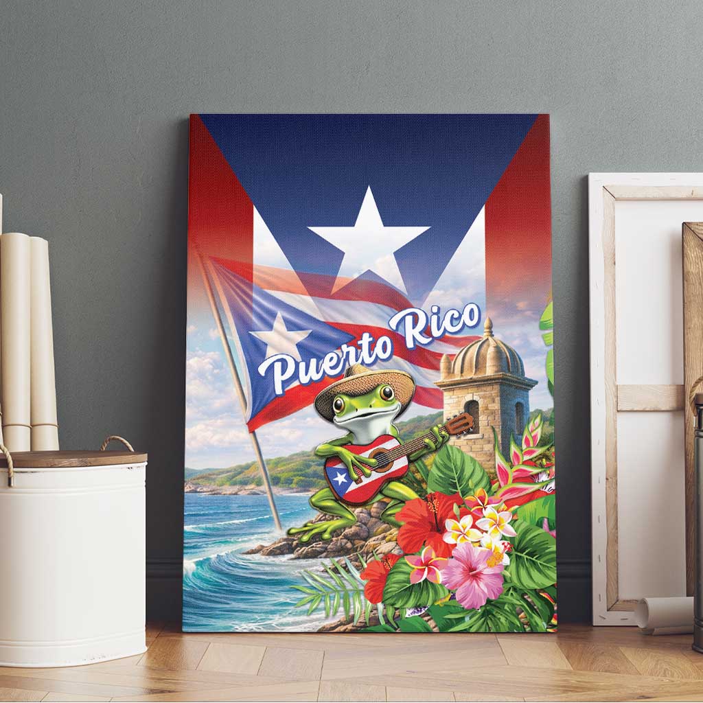 Puerto Rico Coqui Frog Canvas Wall Art Happy Emancipation Day