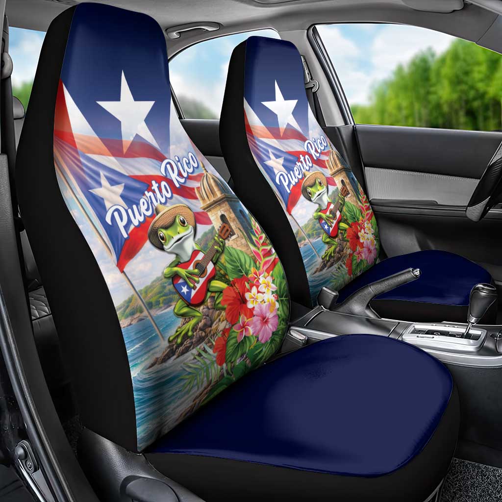 Puerto Rico Coqui Frog Car Seat Cover Happy Emancipation Day