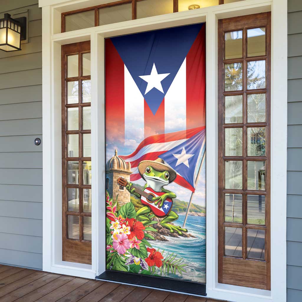 Puerto Rico Coqui Frog Door Cover Happy Emancipation Day