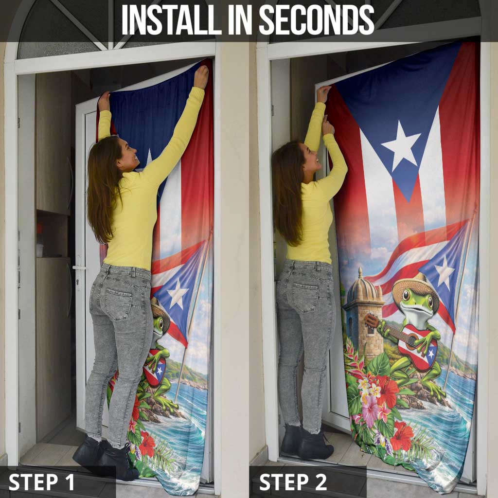 Puerto Rico Coqui Frog Door Cover Happy Emancipation Day