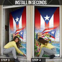 Puerto Rico Coqui Frog Door Cover Happy Emancipation Day