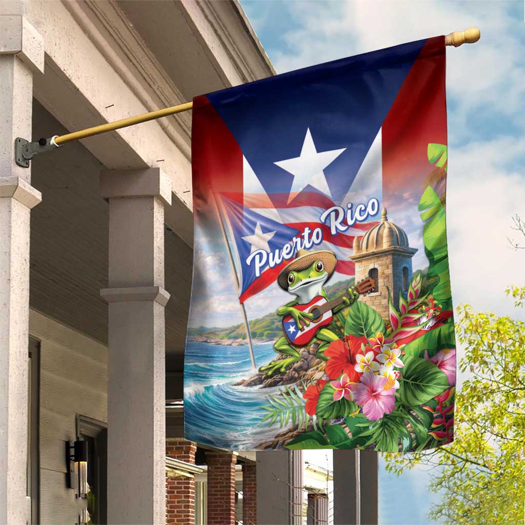 Puerto Rico Coqui Frog Garden Flag Happy Emancipation Day