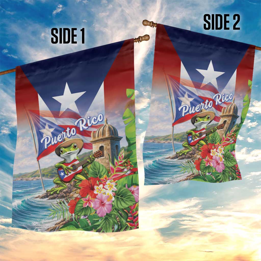Puerto Rico Coqui Frog Garden Flag Happy Emancipation Day