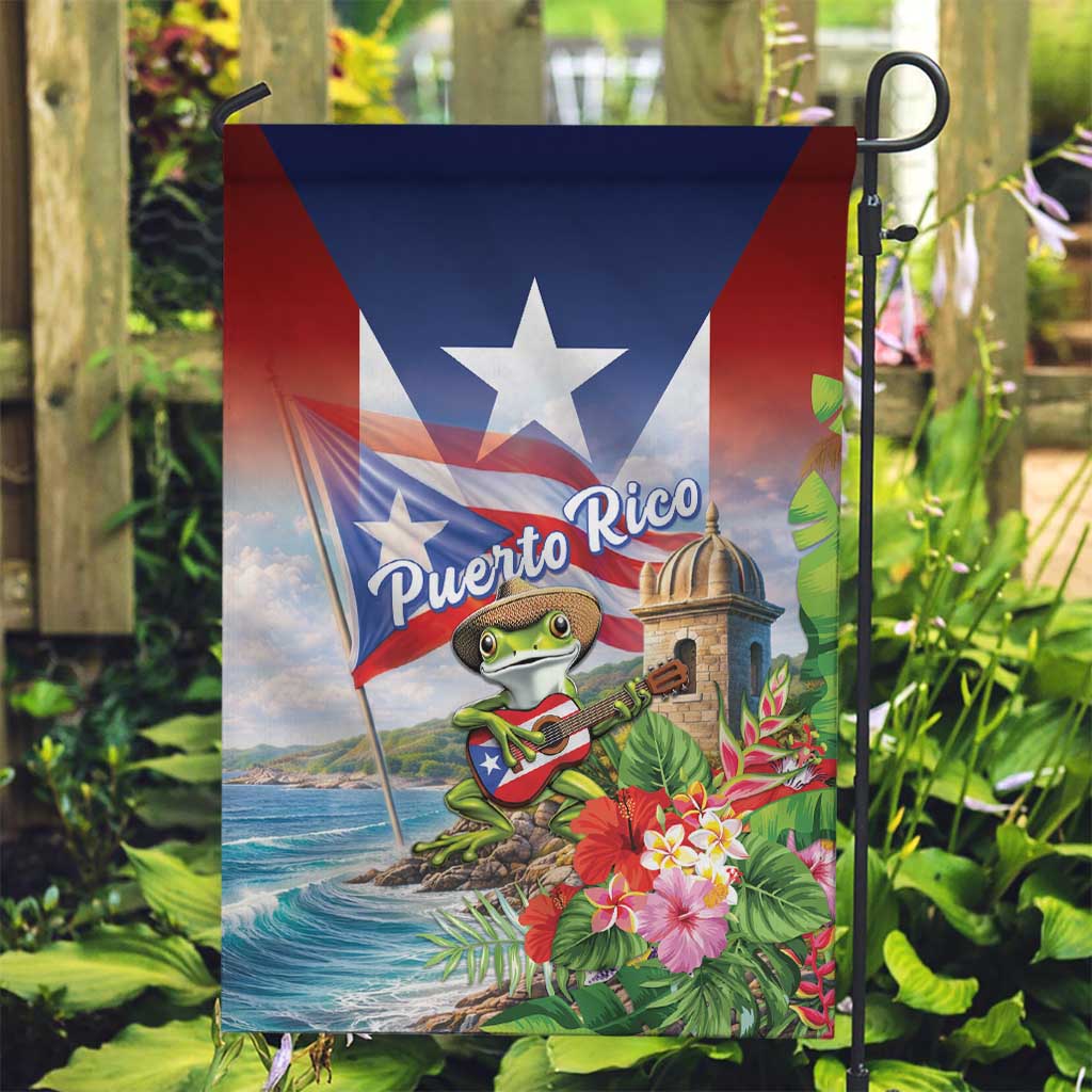 Puerto Rico Coqui Frog Garden Flag Happy Emancipation Day