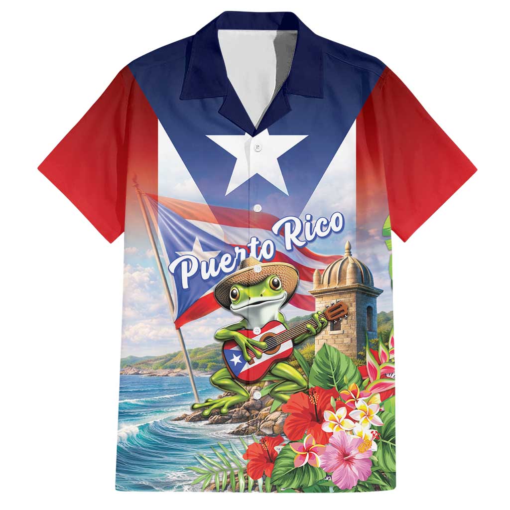 Puerto Rico Coqui Frog Hawaiian Shirt Happy Emancipation Day