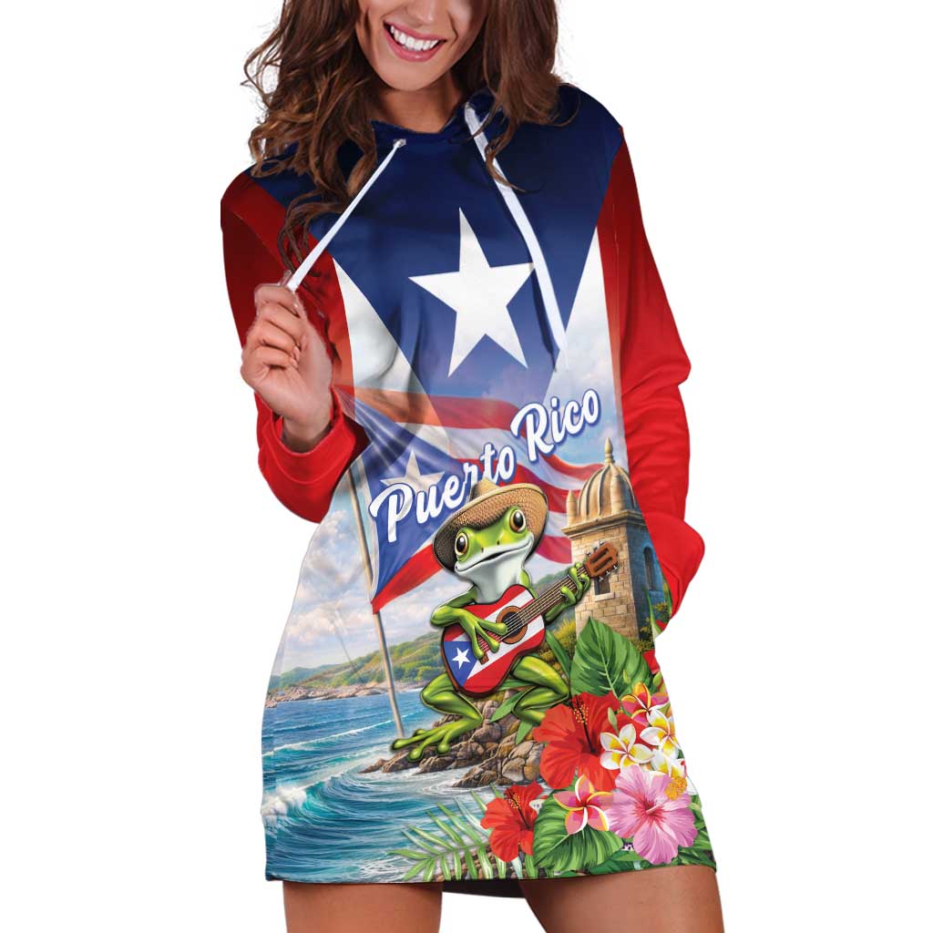 Puerto Rico Coqui Frog Hoodie Dress Happy Emancipation Day