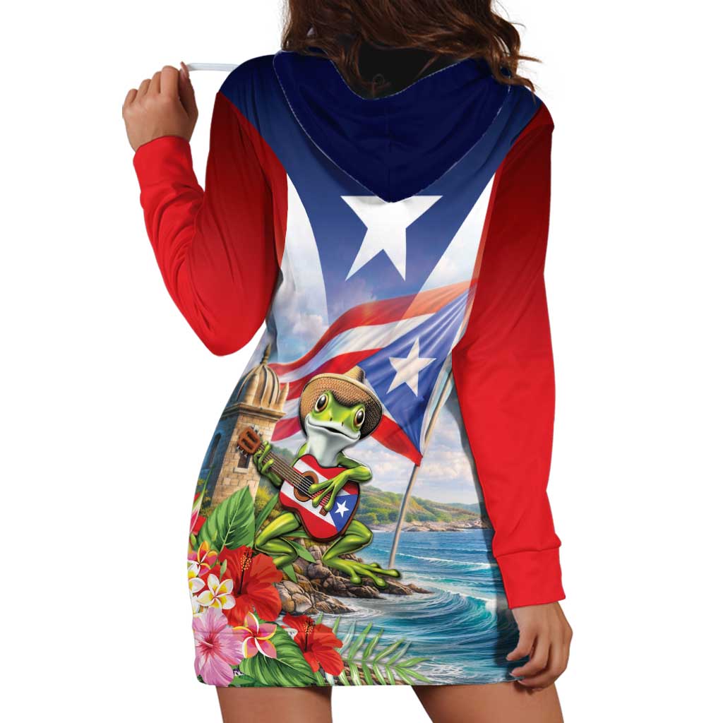 Puerto Rico Coqui Frog Hoodie Dress Happy Emancipation Day