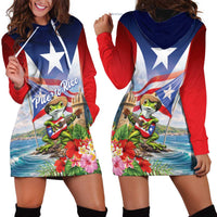 Puerto Rico Coqui Frog Hoodie Dress Happy Emancipation Day