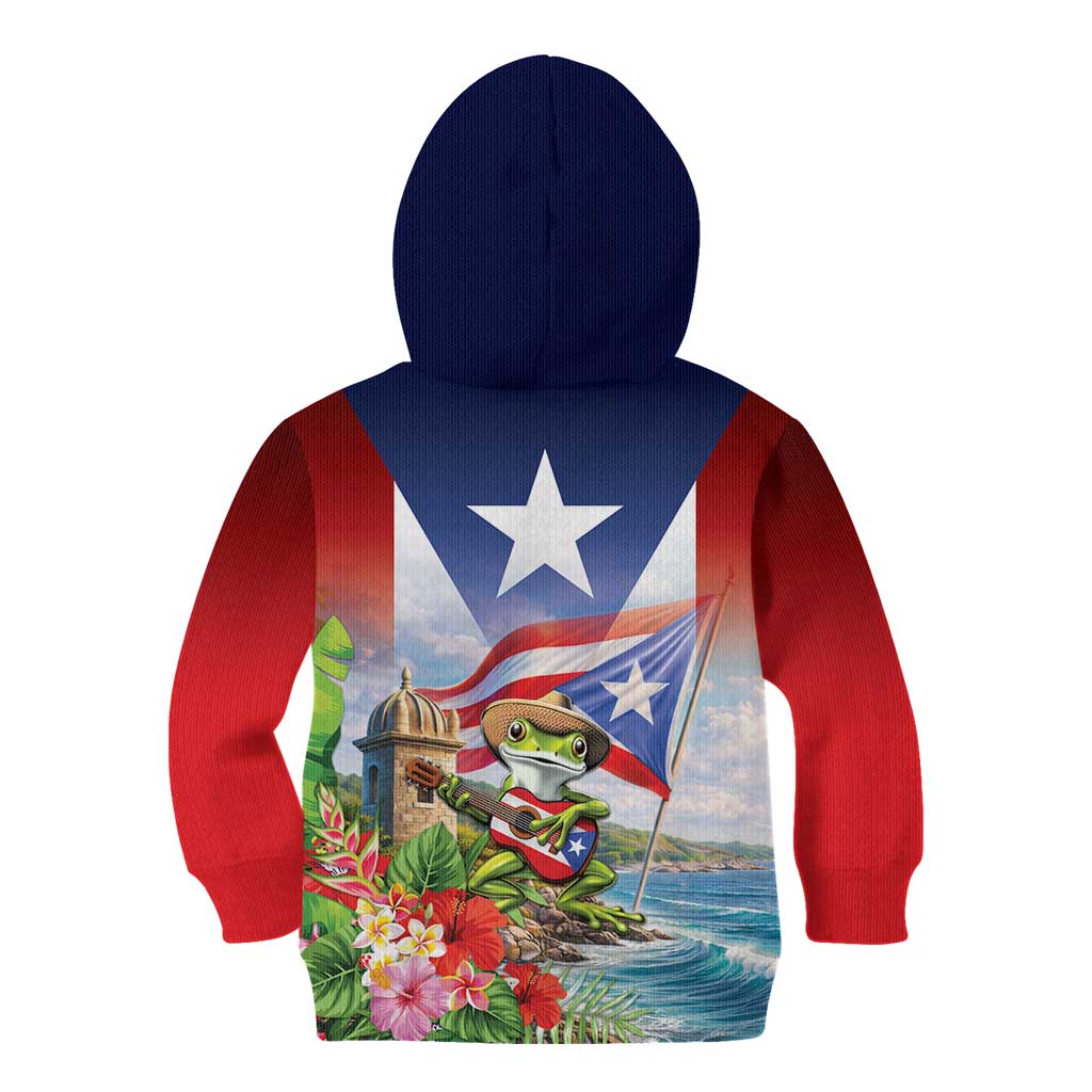 Puerto Rico Coqui Frog Kid Hoodie Happy Emancipation Day