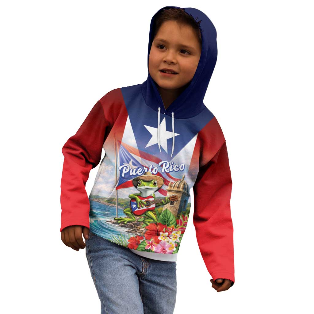 Puerto Rico Coqui Frog Kid Hoodie Happy Emancipation Day