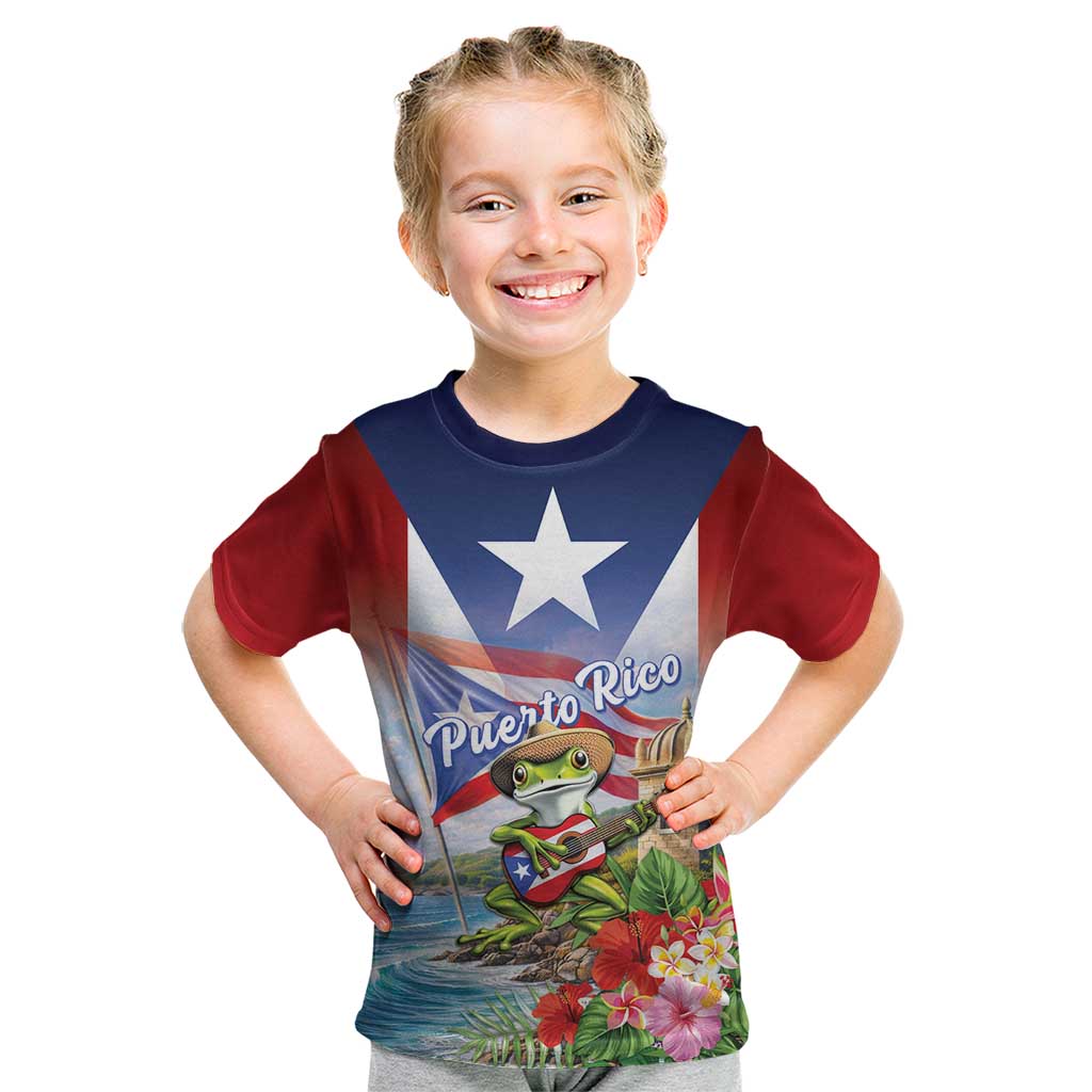 Puerto Rico Coqui Frog Kid T Shirt Happy Emancipation Day