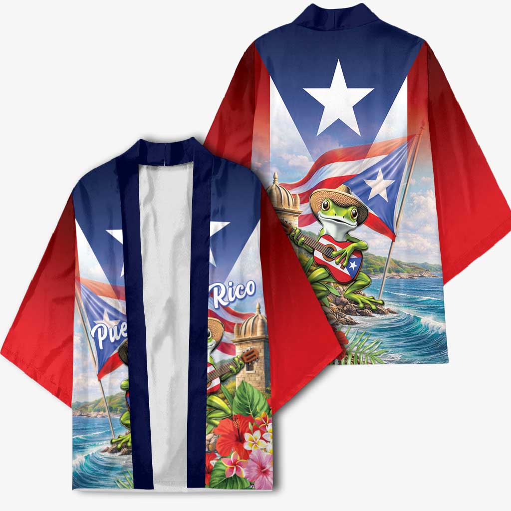 Puerto Rico Coqui Frog Kimono Happy Emancipation Day