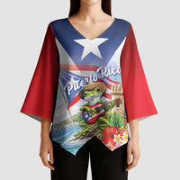 Puerto Rico Coqui Frog Kimono Sleeve Blouse Happy Emancipation Day
