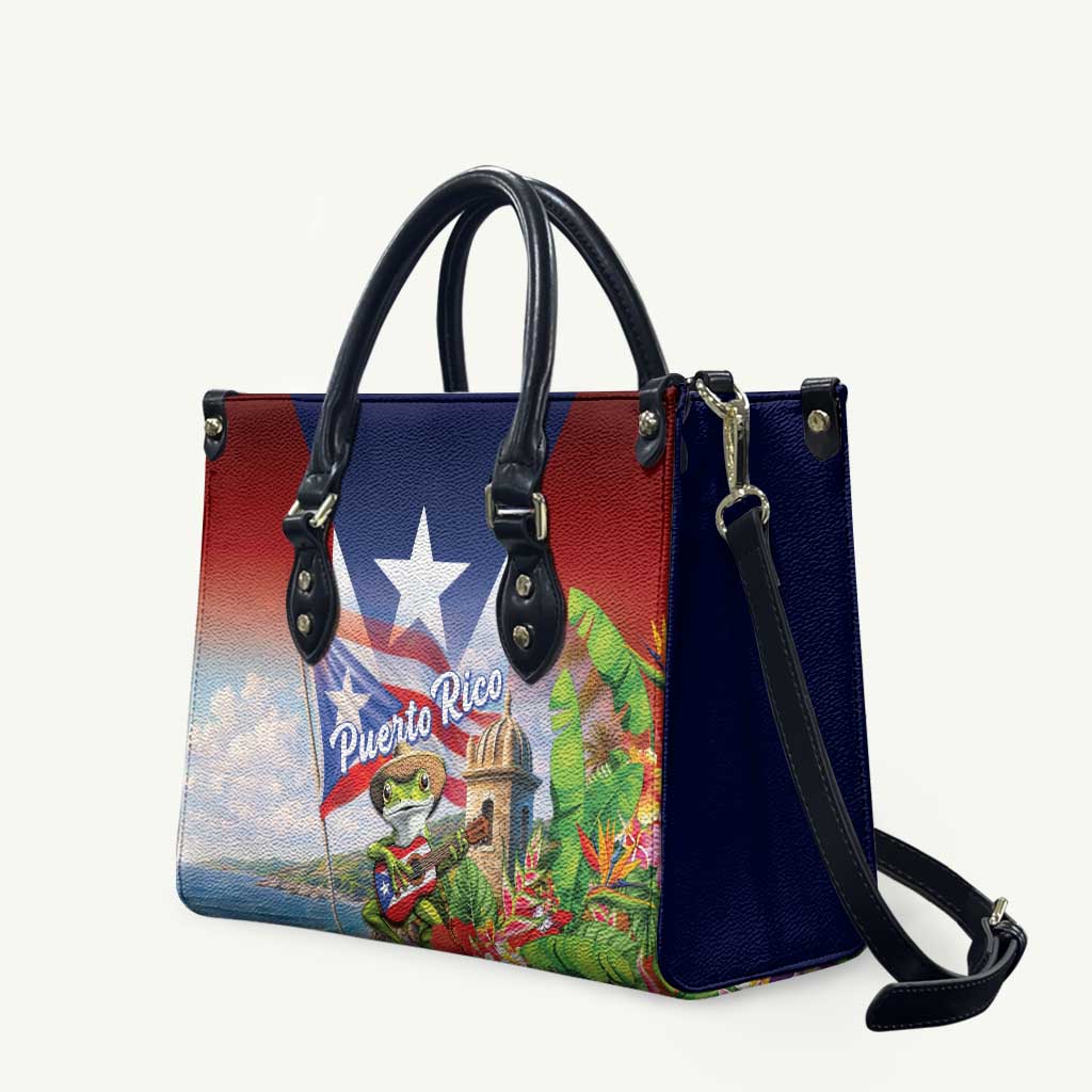 Puerto Rico Coqui Frog Leather Bag Happy Emancipation Day