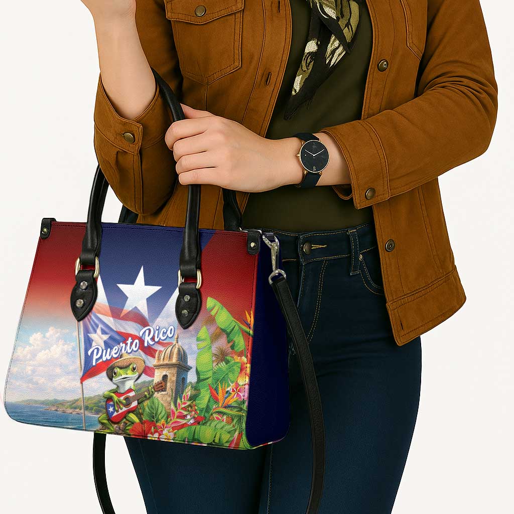 Puerto Rico Coqui Frog Leather Bag Happy Emancipation Day