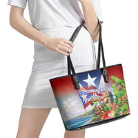 Puerto Rico Coqui Frog Leather Tote Bag Happy Emancipation Day
