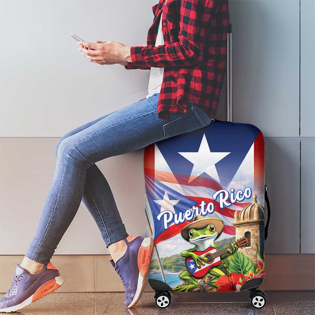 Puerto Rico Coqui Frog Luggage Cover Happy Emancipation Day