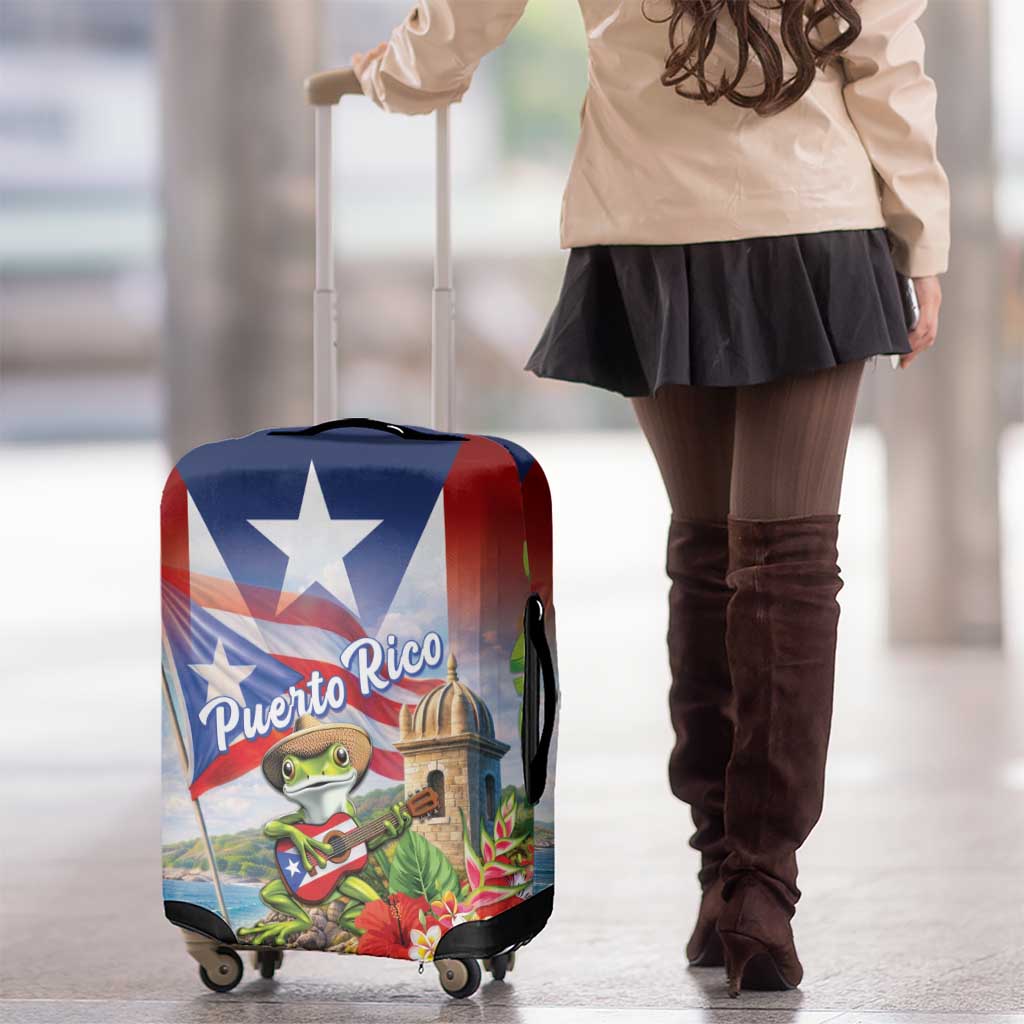 Puerto Rico Coqui Frog Luggage Cover Happy Emancipation Day