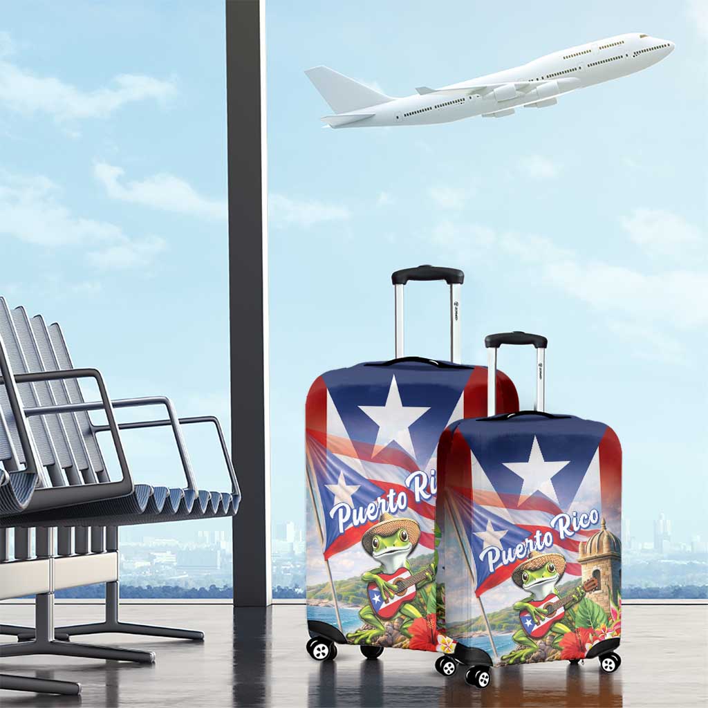 Puerto Rico Coqui Frog Luggage Cover Happy Emancipation Day
