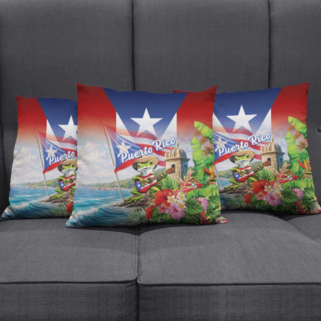 Puerto Rico Coqui Frog Pillow Cover Happy Emancipation Day
