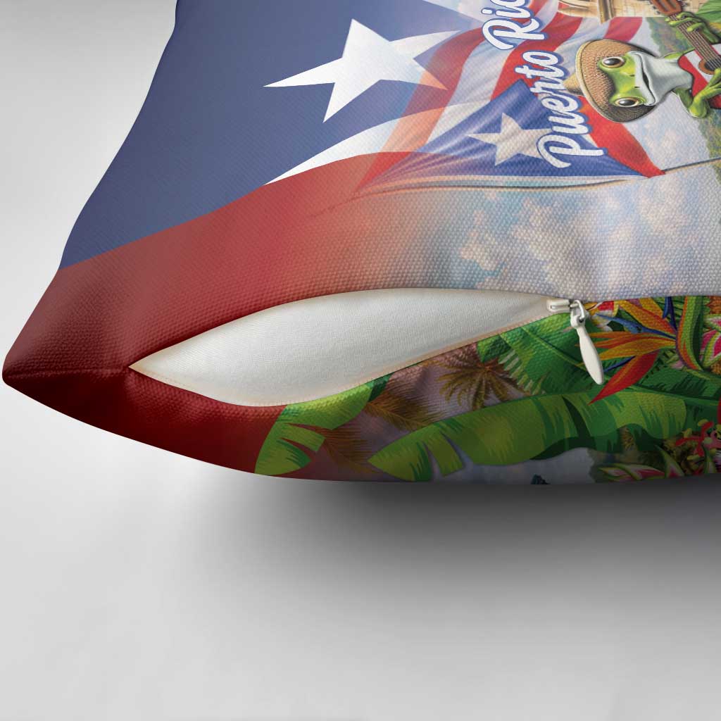 Puerto Rico Coqui Frog Pillow Cover Happy Emancipation Day