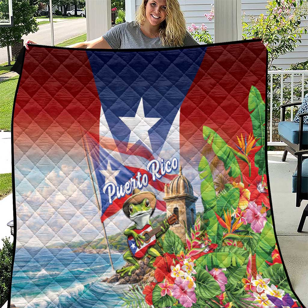 Puerto Rico Coqui Frog Quilt Happy Emancipation Day