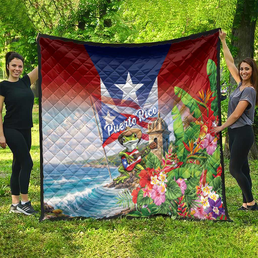 Puerto Rico Coqui Frog Quilt Happy Emancipation Day