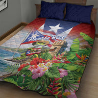 Puerto Rico Coqui Frog Quilt Bed Set Happy Emancipation Day