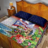 Puerto Rico Coqui Frog Quilt Bed Set Happy Emancipation Day