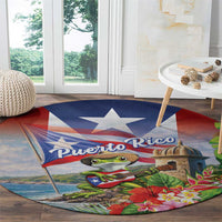 Puerto Rico Coqui Frog Round Carpet Happy Emancipation Day