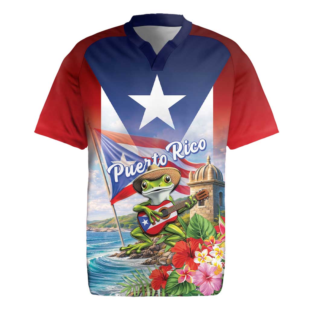Puerto Rico Coqui Frog Rugby Jersey Happy Emancipation Day