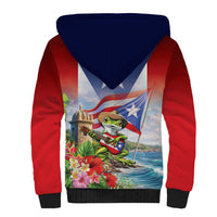 Puerto Rico Coqui Frog Sherpa Hoodie Happy Emancipation Day