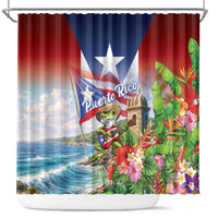 Puerto Rico Coqui Frog Shower Curtain Happy Emancipation Day