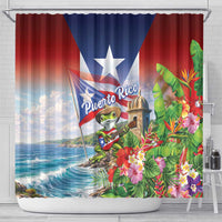 Puerto Rico Coqui Frog Shower Curtain Happy Emancipation Day