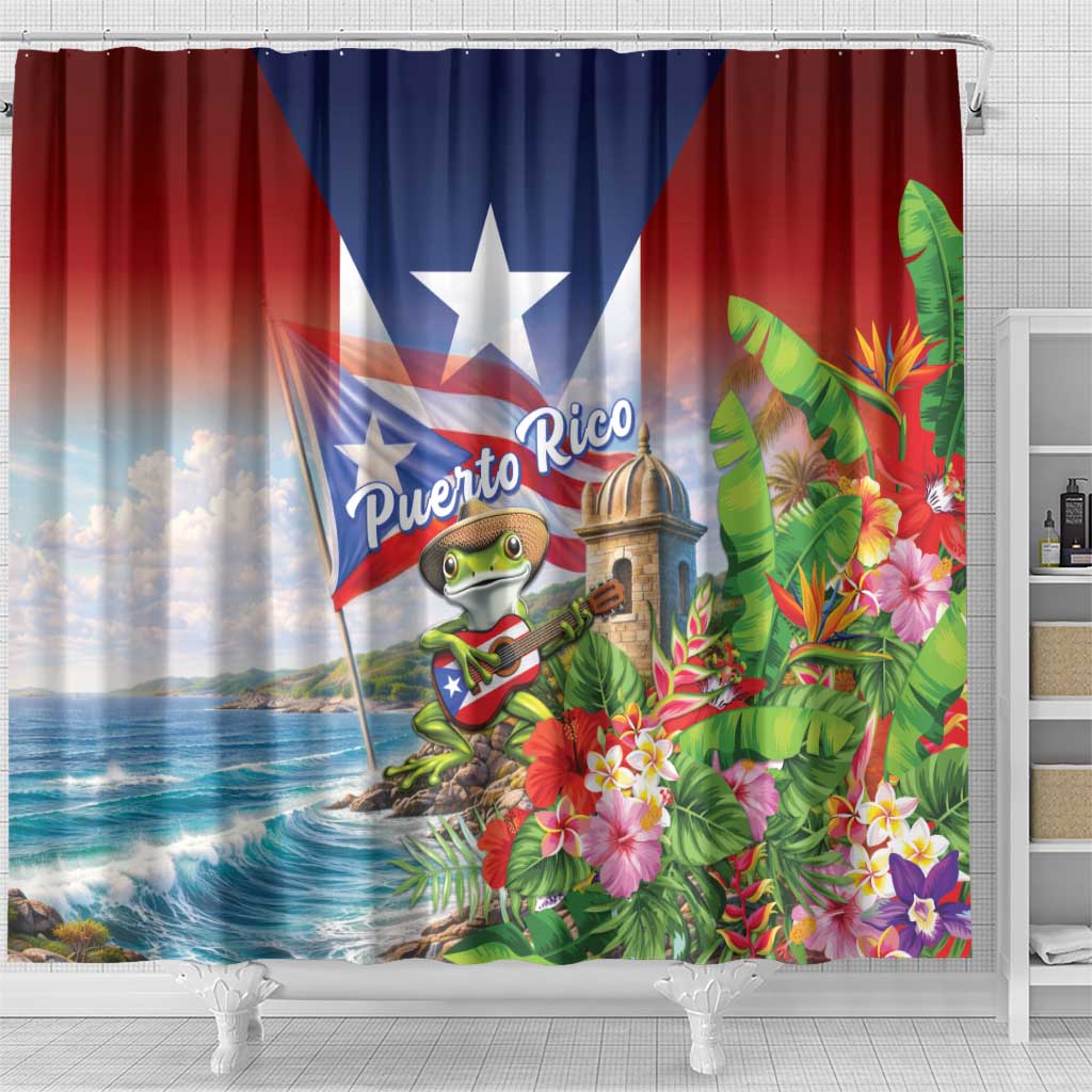 Puerto Rico Coqui Frog Shower Curtain Happy Emancipation Day