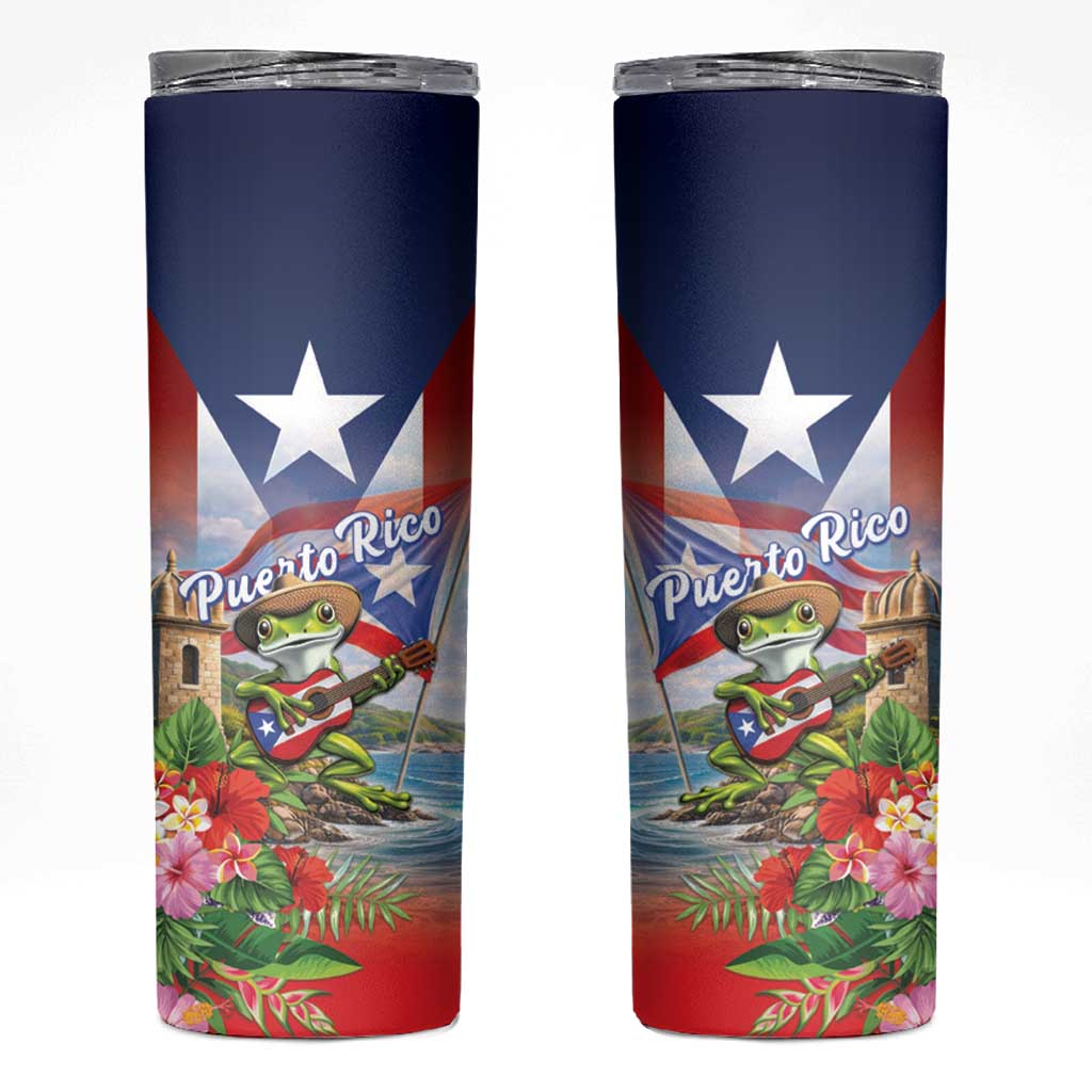 Puerto Rico Coqui Frog Skinny Tumbler Happy Emancipation Day