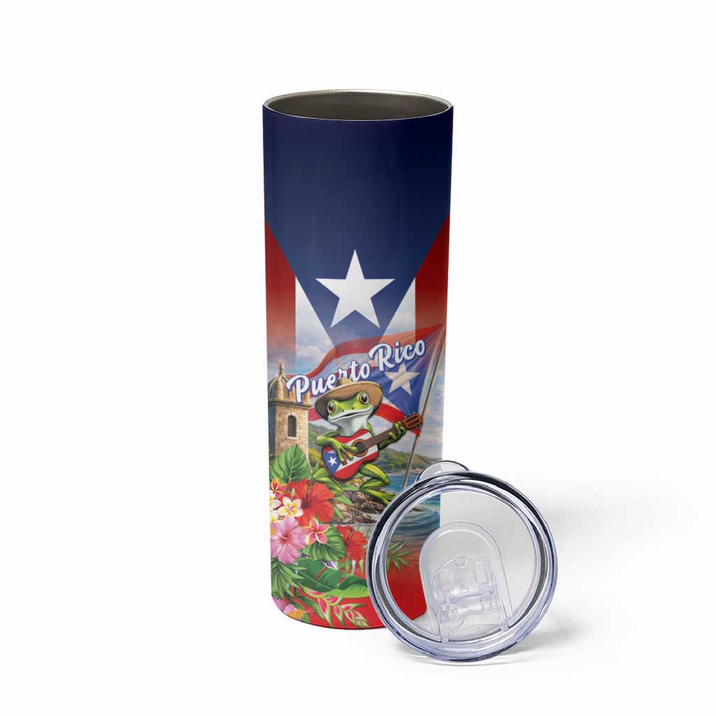 Puerto Rico Coqui Frog Skinny Tumbler Happy Emancipation Day