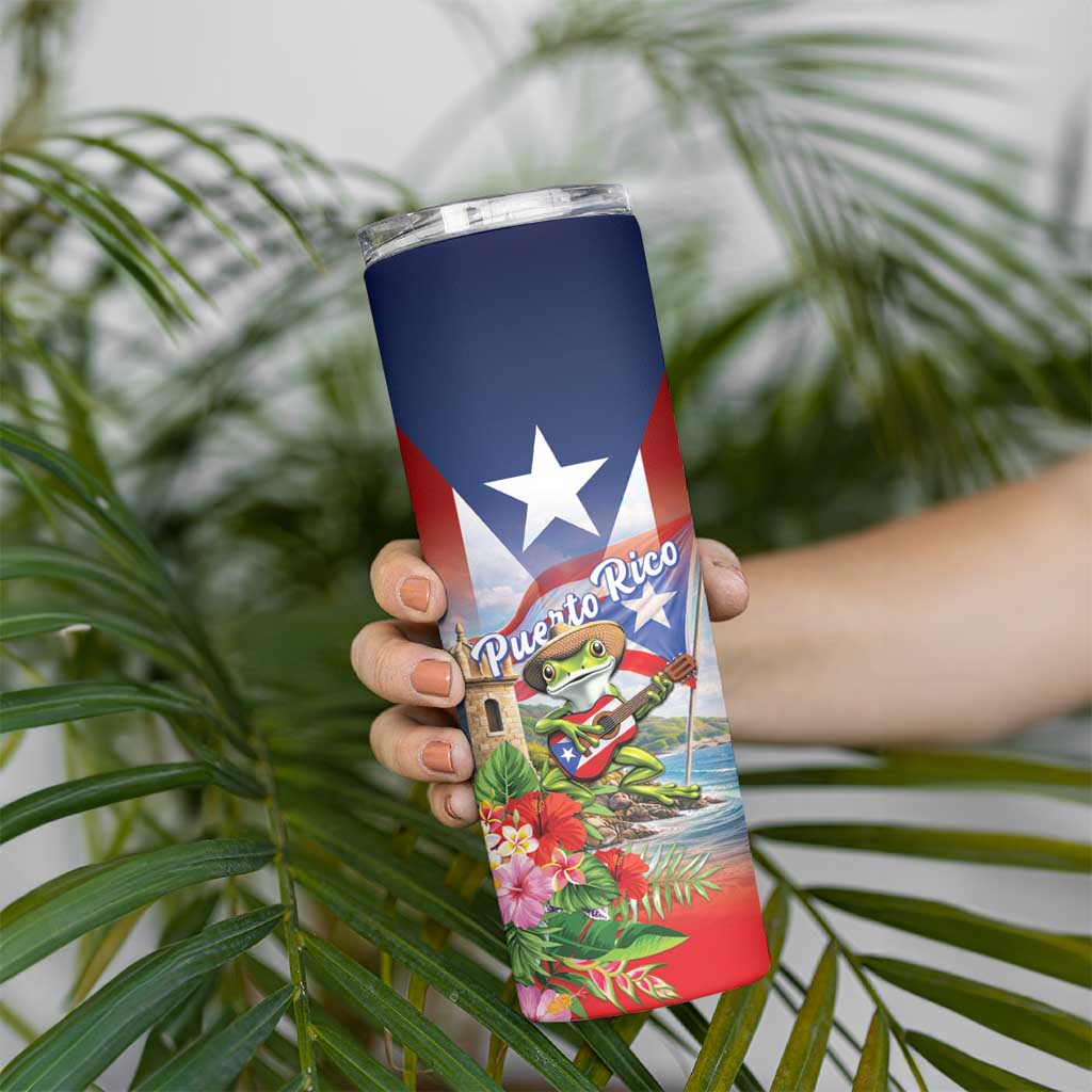 Puerto Rico Coqui Frog Skinny Tumbler Happy Emancipation Day