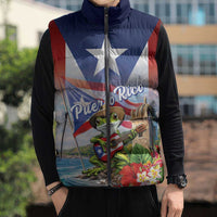 Puerto Rico Coqui Frog Sleeveless Puffer Jacket Happy Emancipation Day