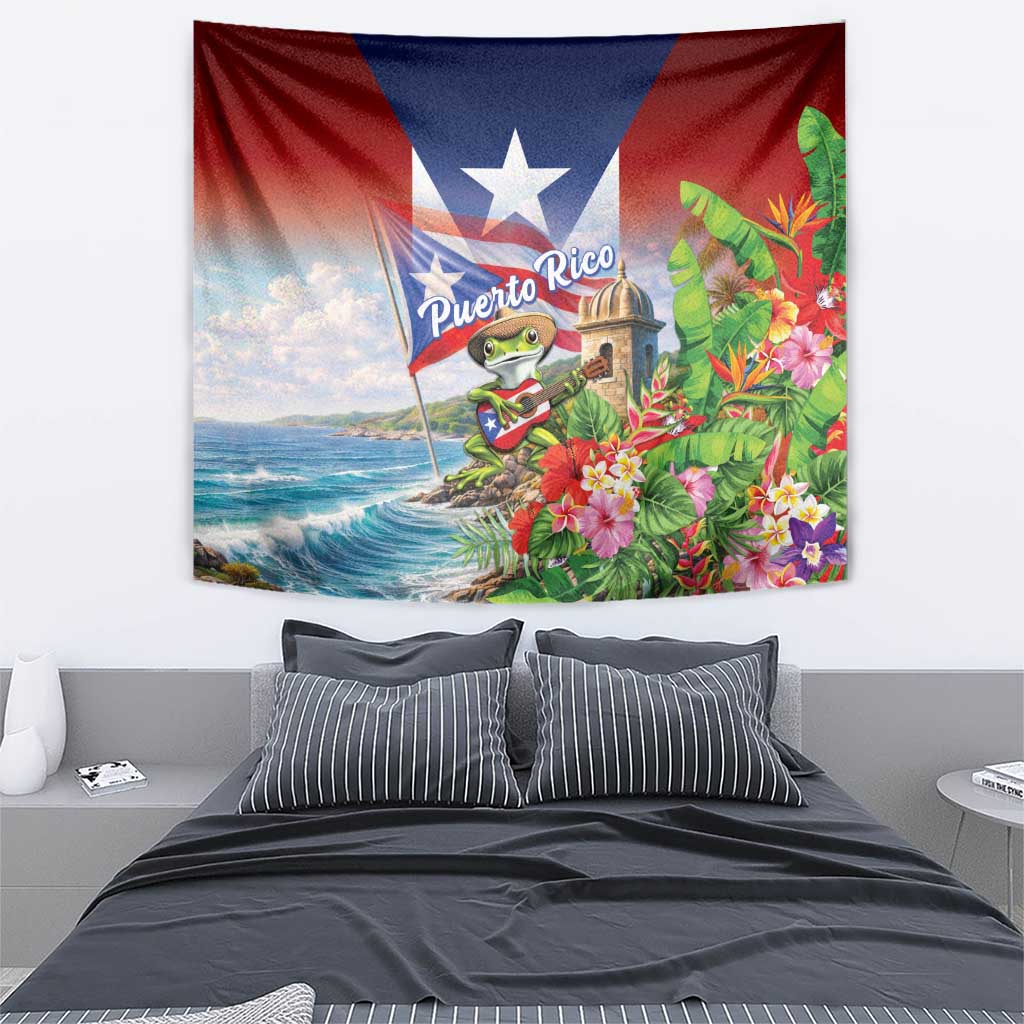 Puerto Rico Coqui Frog Tapestry Happy Emancipation Day