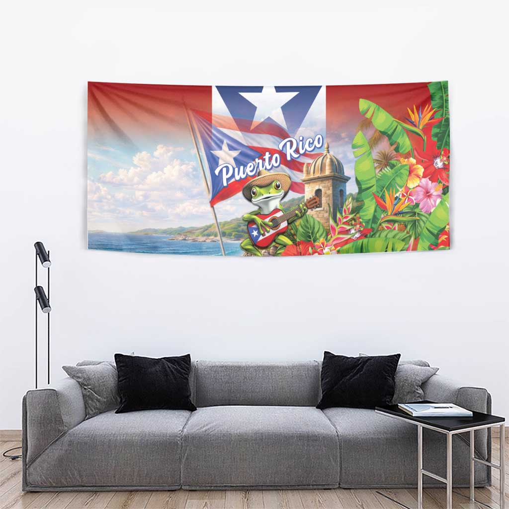 Puerto Rico Coqui Frog Tapestry Happy Emancipation Day