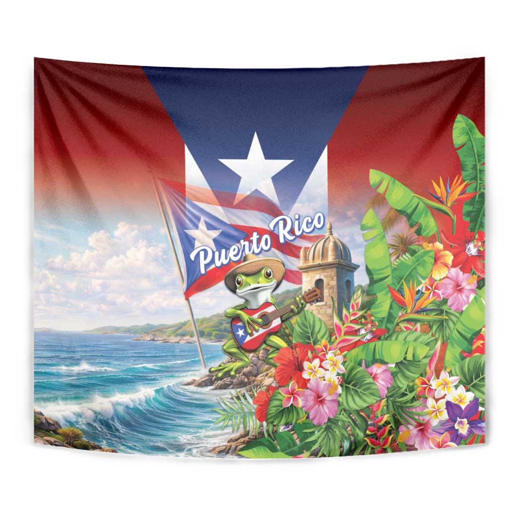 Puerto Rico Coqui Frog Tapestry Happy Emancipation Day