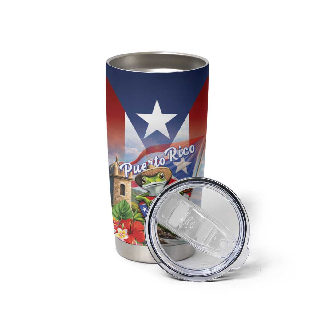 Puerto Rico Coqui Frog Tumbler Cup Happy Emancipation Day